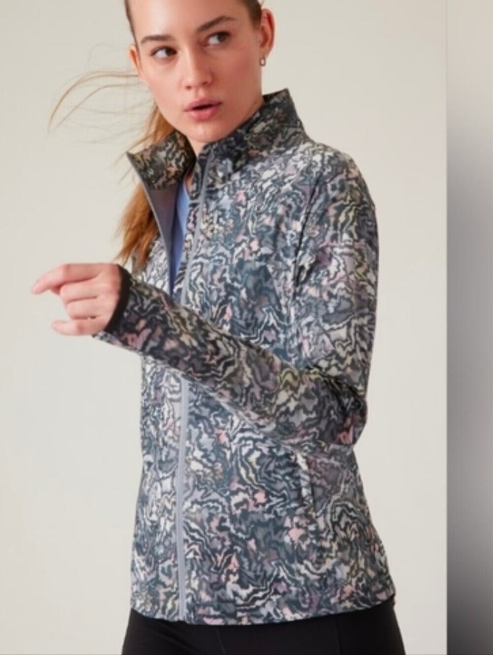 Athleta‎ Run With It Kinetic Abstract Running Jacket